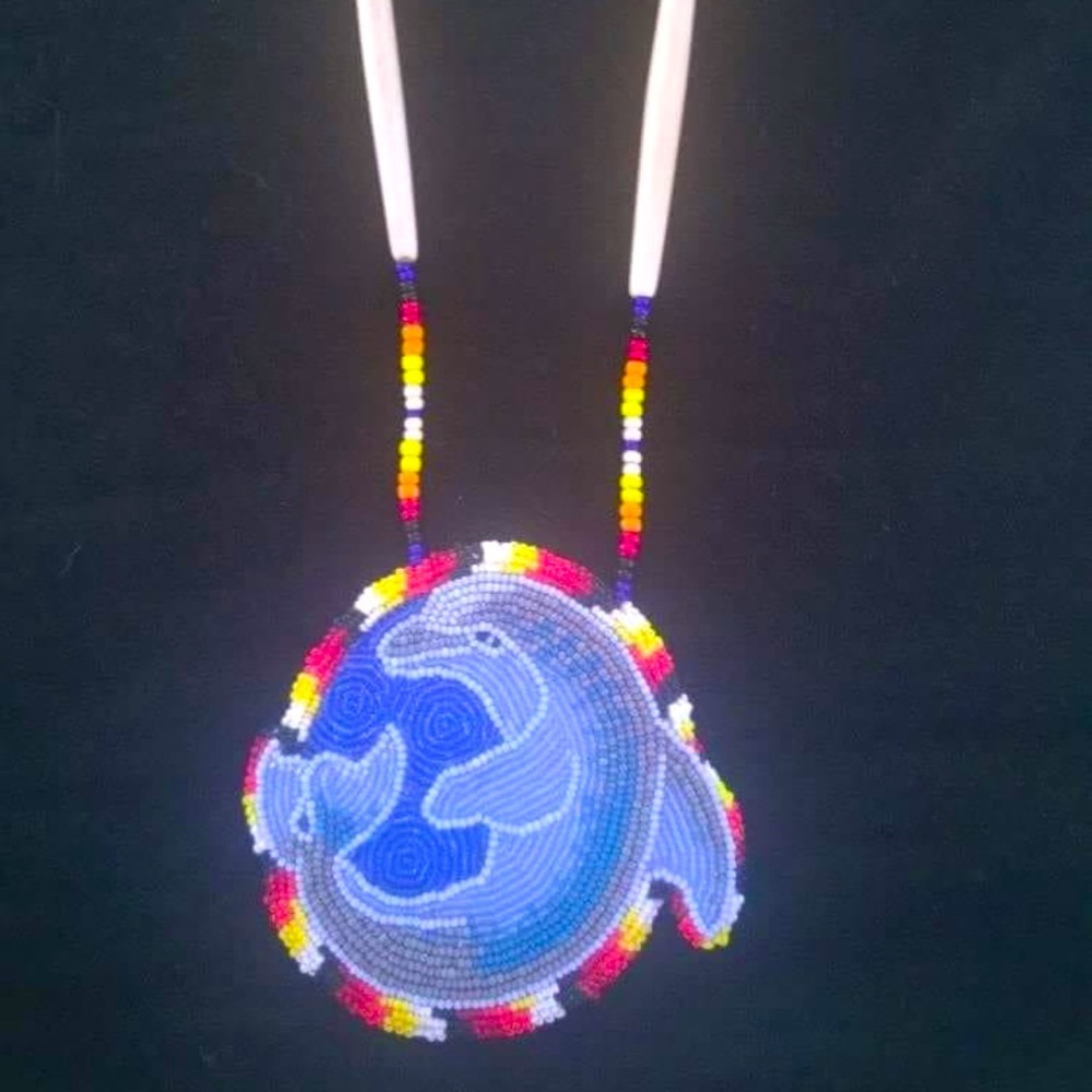 Handmade beadwork Native American dolphin Madeon